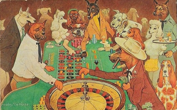 Dogs Playing Roulette
