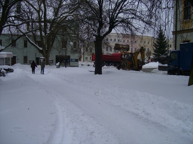 Náměstí v Odrách dne 9. ledna 2010