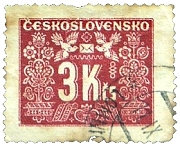 jedna z prvních známek Československé pošty
